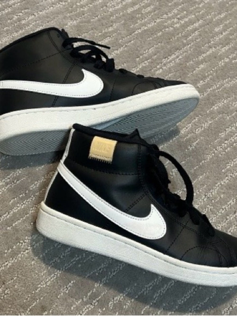 Nike Black and White High-Top Kids Sneakers